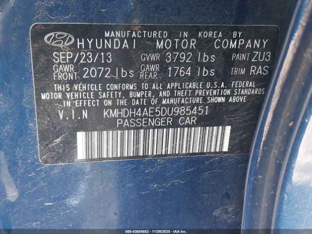 2013 HYUNDAI ELANTRA KMHDH4AE5DU985451 Photo 8