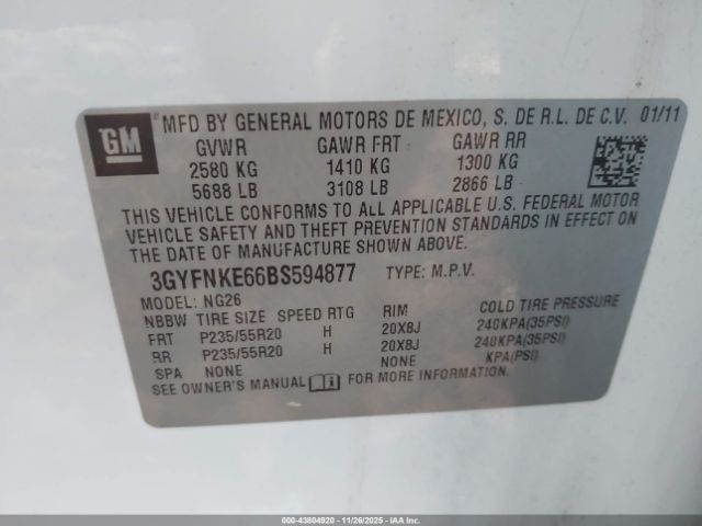 2011 CADILLAC SRX 3GYFNKE66BS594877 Photo 8