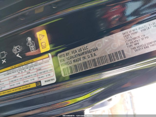 2021 JEEP WRANGLER UNLIMITED 1C4HJXFN4MW667944 Photo 8