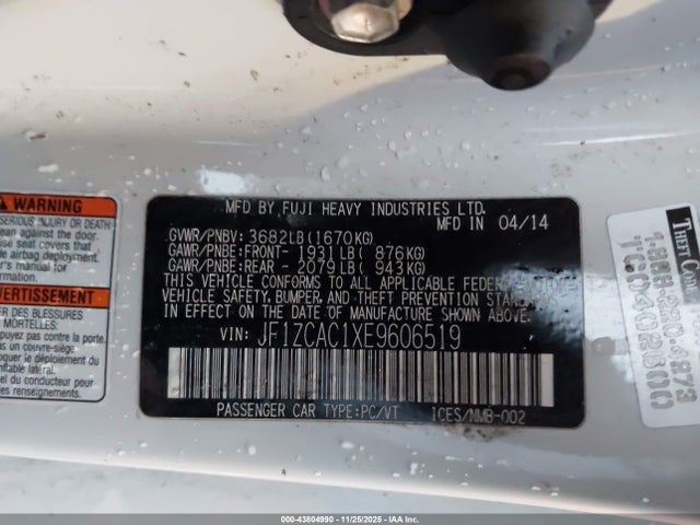 Subaru Brz Limited 2014 JF1ZCAC1XE9606519 Image 9