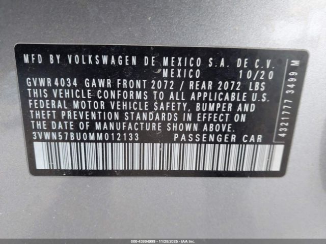 2021 VOLKSWAGEN JETTA 3VWN57BU0MM012133 Photo 8