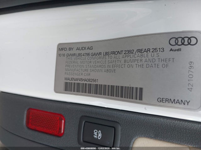 2017 AUDI A4 WAUENAF45HA082561 Photo 8