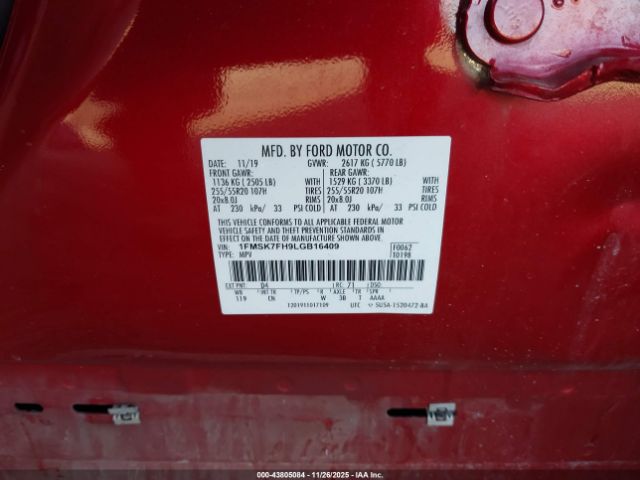 2020 FORD EXPLORER 1FMSK7FH9LGB16409 Photo 8