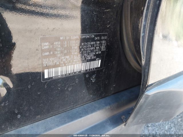 2022 SUBARU OUTBACK 4S4BTANC8N3220562 Photo 8