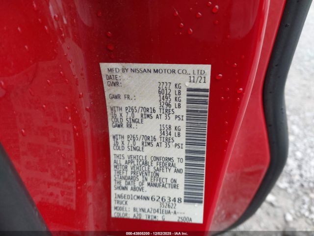 2022 NISSAN FRONTIER 1N6ED1CM4NN626348 Photo 8