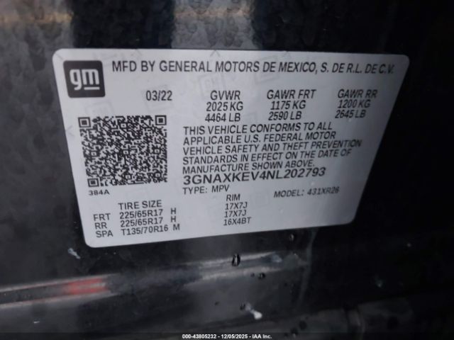 2022 CHEVROLET EQUINOX 3GNAXKEV4NL202793 Photo 8