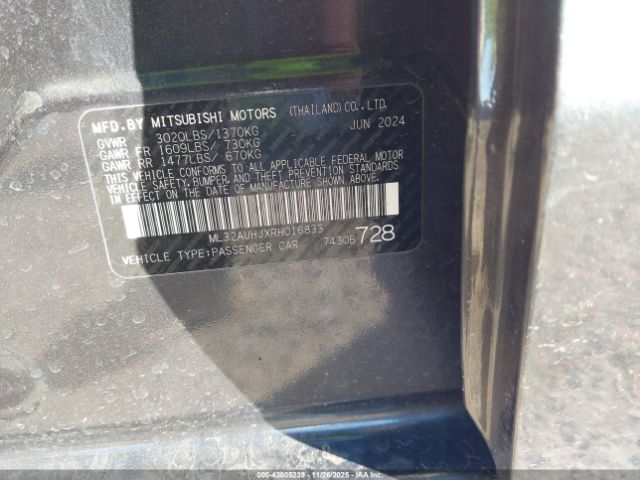 2024 MITSUBISHI MIRAGE ML32AUHJXRH016833 Photo 8