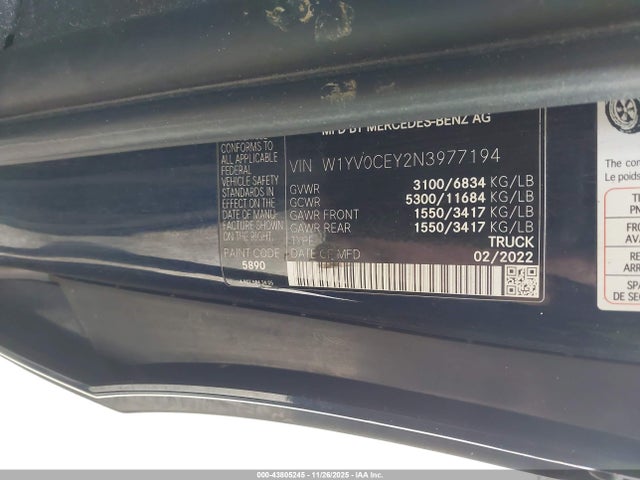 2022 MERCEDES-BENZ METRIS W1YV0CEY2N3977194 Photo 8