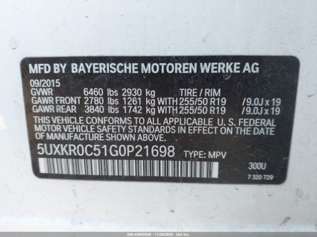 2016 BMW X5 5UXKR0C51G0P21698 Photo 8