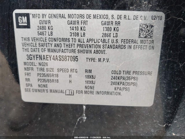 2010 CADILLAC SRX 3GYFNAEY4AS587095 Photo 8