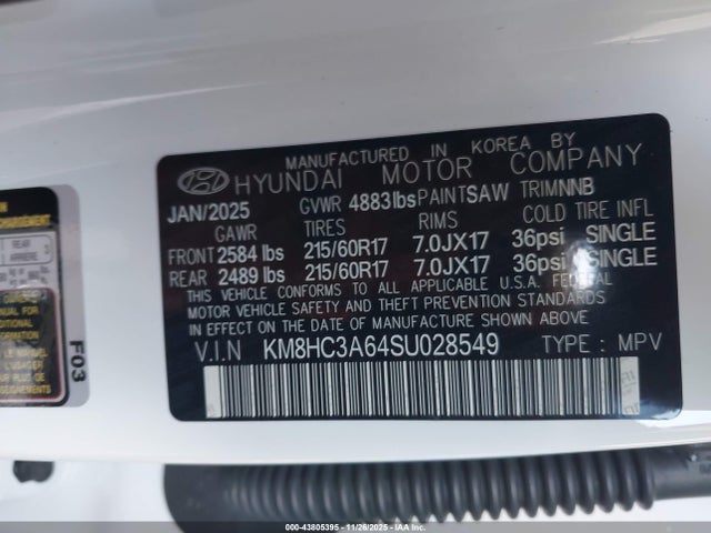 2025 HYUNDAI KONA ELECTRIC KM8HC3A64SU028549 Photo 8