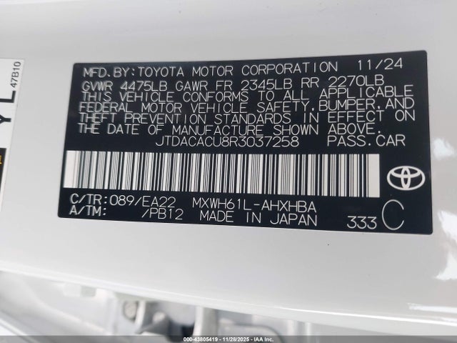 JTDACACU8R3037258 Toyota Prius Prime Xse Premium