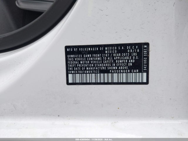 2019 VOLKSWAGEN JETTA 3VWC57BU1KM097522 Photo 8