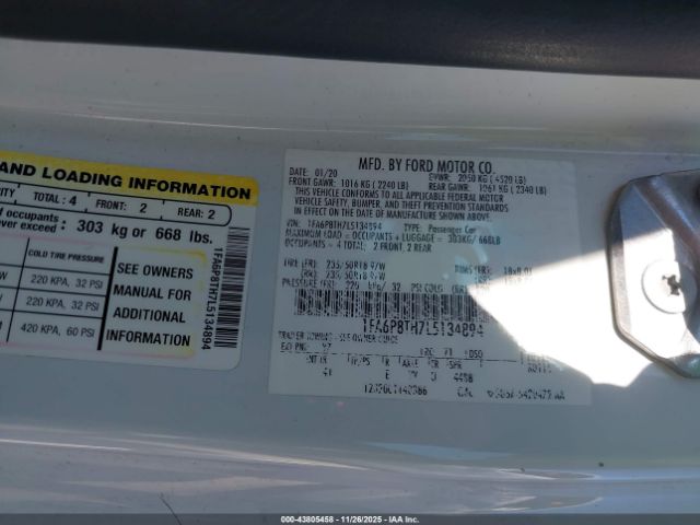 2020 FORD MUSTANG 1FA6P8TH7L5134894 Photo 8