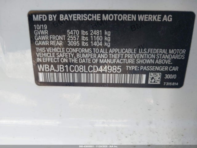 2020 BMW 530E WBAJB1C08LCD44985 Photo 8