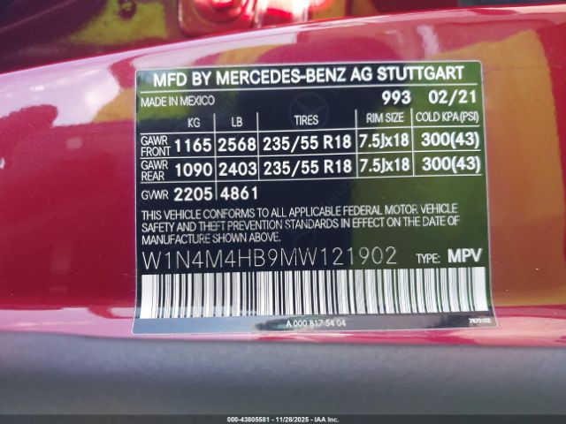 2021 MERCEDES-BENZ GLB 250 W1N4M4HB9MW121902 Photo 8