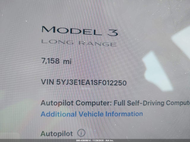 Tesla MODEL 3 2025 5YJ3E1EA1SF012250 Image 15