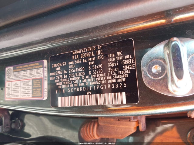 2023 KIA SORENTO 5XYRKDLF1PG183325 Photo 8