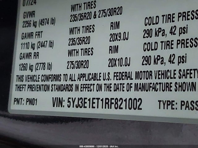 2024 TESLA MODEL 3 5YJ3E1ET1RF821002 Photo 8