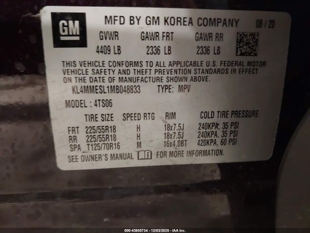 KL4MMESL1MB048833 Buick Encore Gx Awd Select