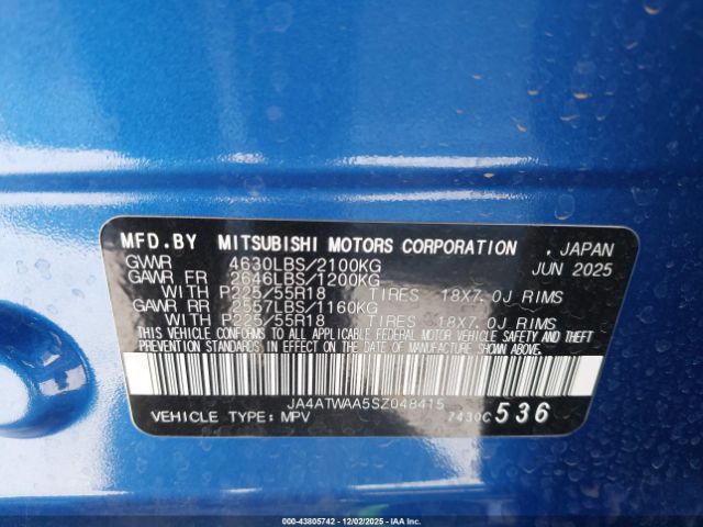 2025 MITSUBISHI ECLIPSE CROSS JA4ATWAA5SZ048415 Photo 8