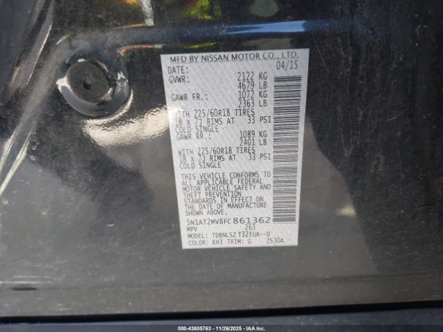 2015 NISSAN ROGUE 5N1AT2MV8FC861362 Photo 8