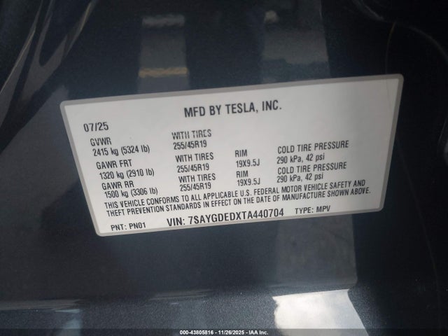 2026 TESLA MODEL Y 7SAYGDEDXTA440704 Photo 8