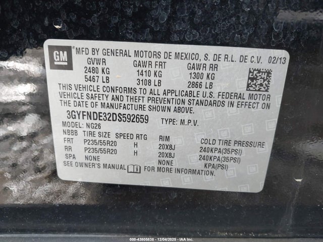 2013 CADILLAC SRX 3GYFNDE32DS592659 Photo 8