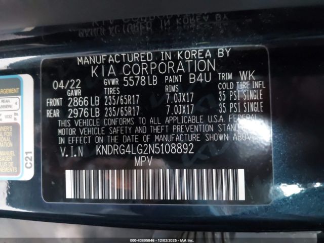 2022 KIA SORENTO HYBRID KNDRG4LG2N5108892 Photo 8