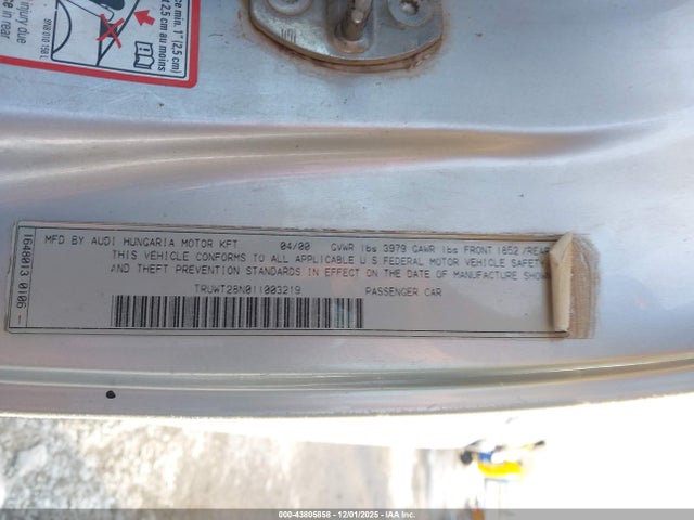 2001 AUDI TT TRUWT28N011003219 Photo 8