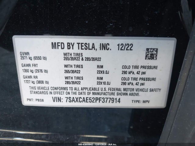 2023 TESLA MODEL X 7SAXCAE52PF377914 Photo 8