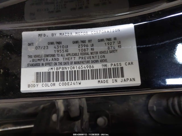JM1BPBNY0R1654986 Mazda Mazda3 2.5 Turbo Premium Plus