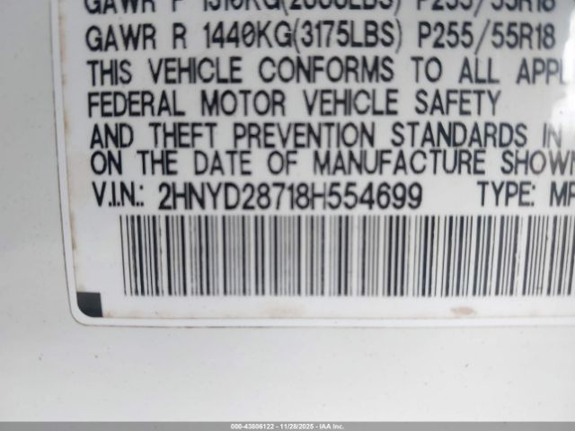 2008 ACURA MDX 2HNYD28718H554699 Photo 8