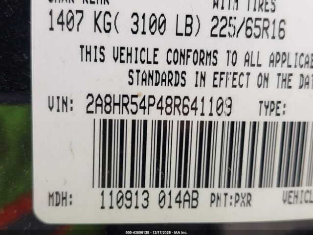 2008 CHRYSLER TOWN & COUNTRY 2A8HR54P48R641109 Photo 8