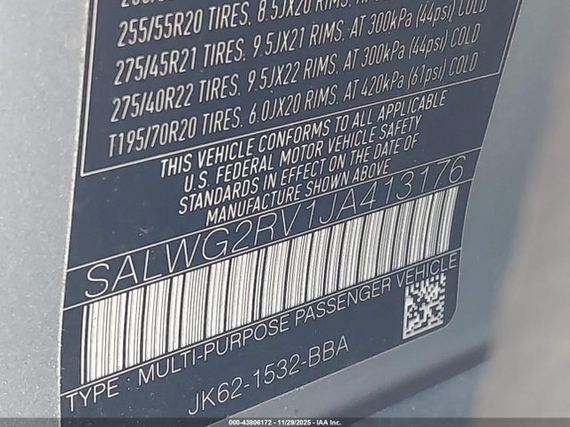 SALWG2RV1JA413176 Land Rover Range Rover Sport Se