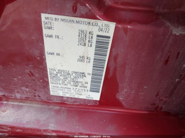 2022 NISSAN ALTIMA 1N4BL4DV0NN372953 Photo 8