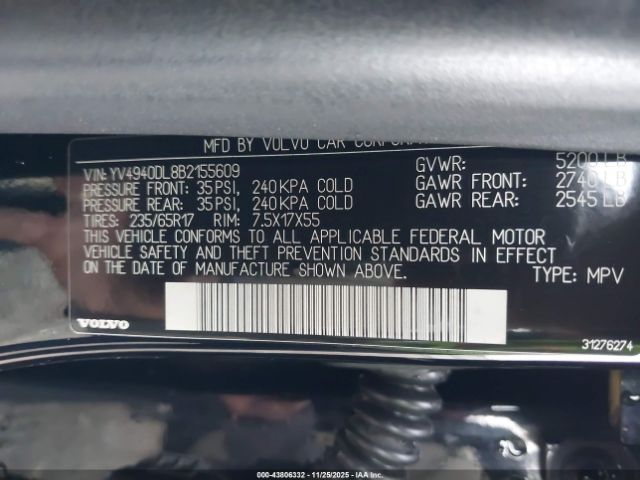 2011 VOLVO XC60 YV4940DL8B2155609 Photo 8