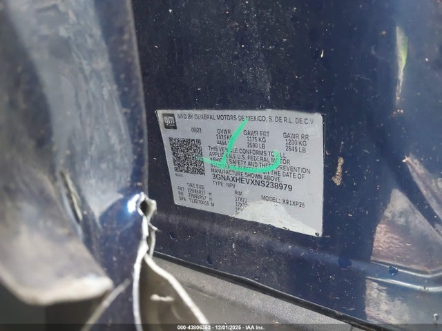 Продаж на аукціоні авто 2022 Chevrolet Equinox Fwd Ls, vin: 3GNAXHEVXNS238979, номер лоту: 43806353