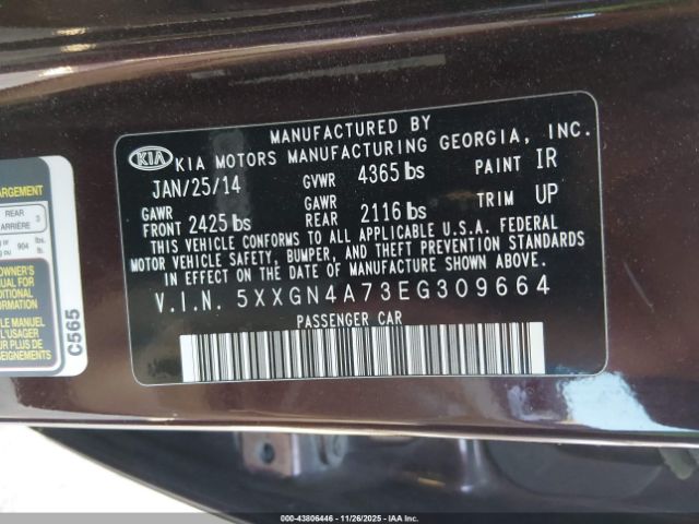 2014 KIA OPTIMA 5XXGN4A73EG309664 Photo 8