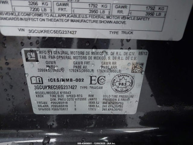 2014 CHEVROLET SILVERADO 1500 3GCUKREC5EG237427 Photo 8