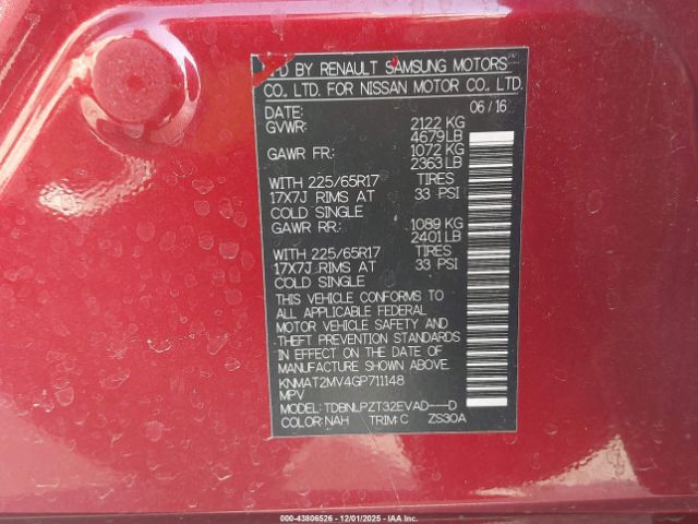 2016 NISSAN ROGUE KNMAT2MV4GP711148 Photo 8