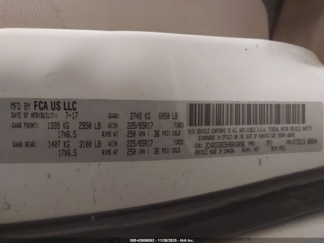 2017 DODGE GRAND CARAVAN 2C4RDGBG5HR843496 Photo 8