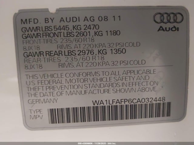 2012 AUDI Q5 WA1LFAFP6CA032448 Photo 8
