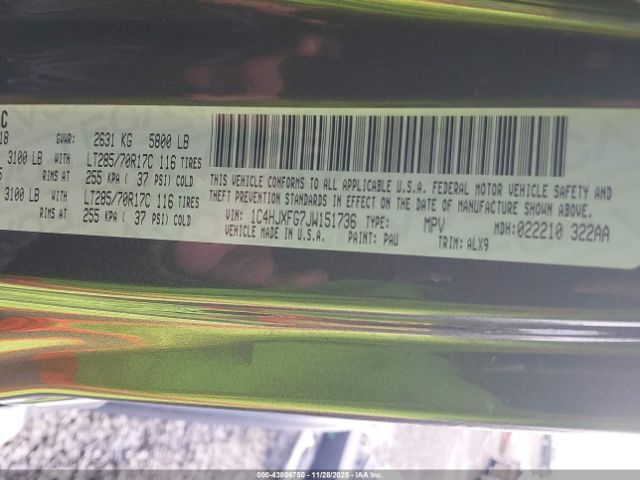 2018 JEEP WRANGLER UNLIMITED 1C4HJXFG7JW151736 Photo 8