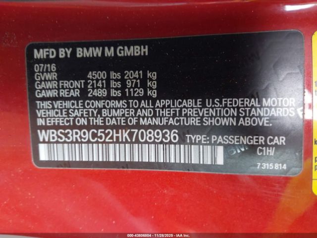 2017 BMW M4 WBS3R9C52HK708936 Photo 8