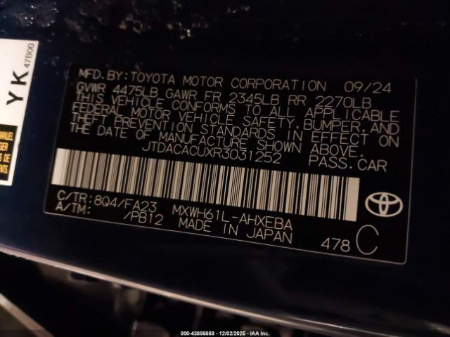 2024 TOYOTA PRIUS PRIME JTDACACUXR3031252 Photo 8