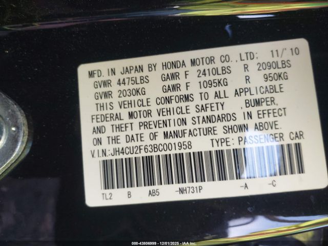 2011 ACURA TSX JH4CU2F63BC001958 Photo 8