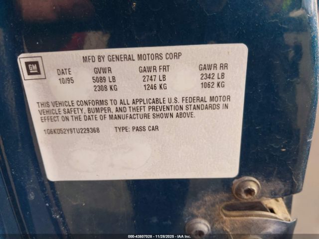 1996 CADILLAC DEVILLE 1G6KD52Y9TU229368 Photo 8