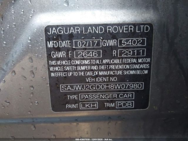 2017 JAGUAR XJ SAJWJ2GD0H8W07980 Photo 8