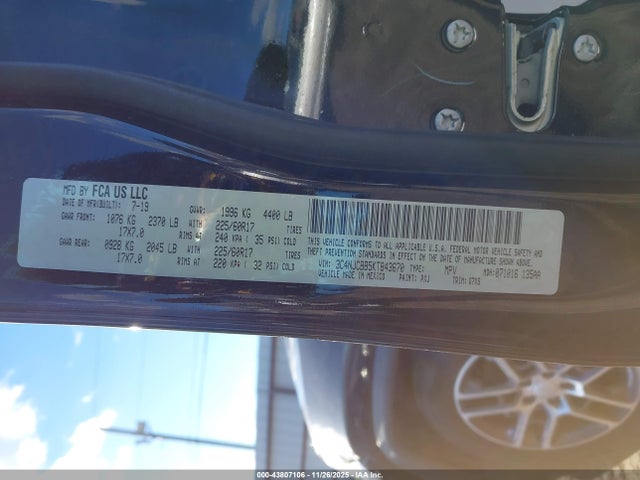 3C4NJCBB5KT843670 Jeep Compass Sun And Wheel Fwd